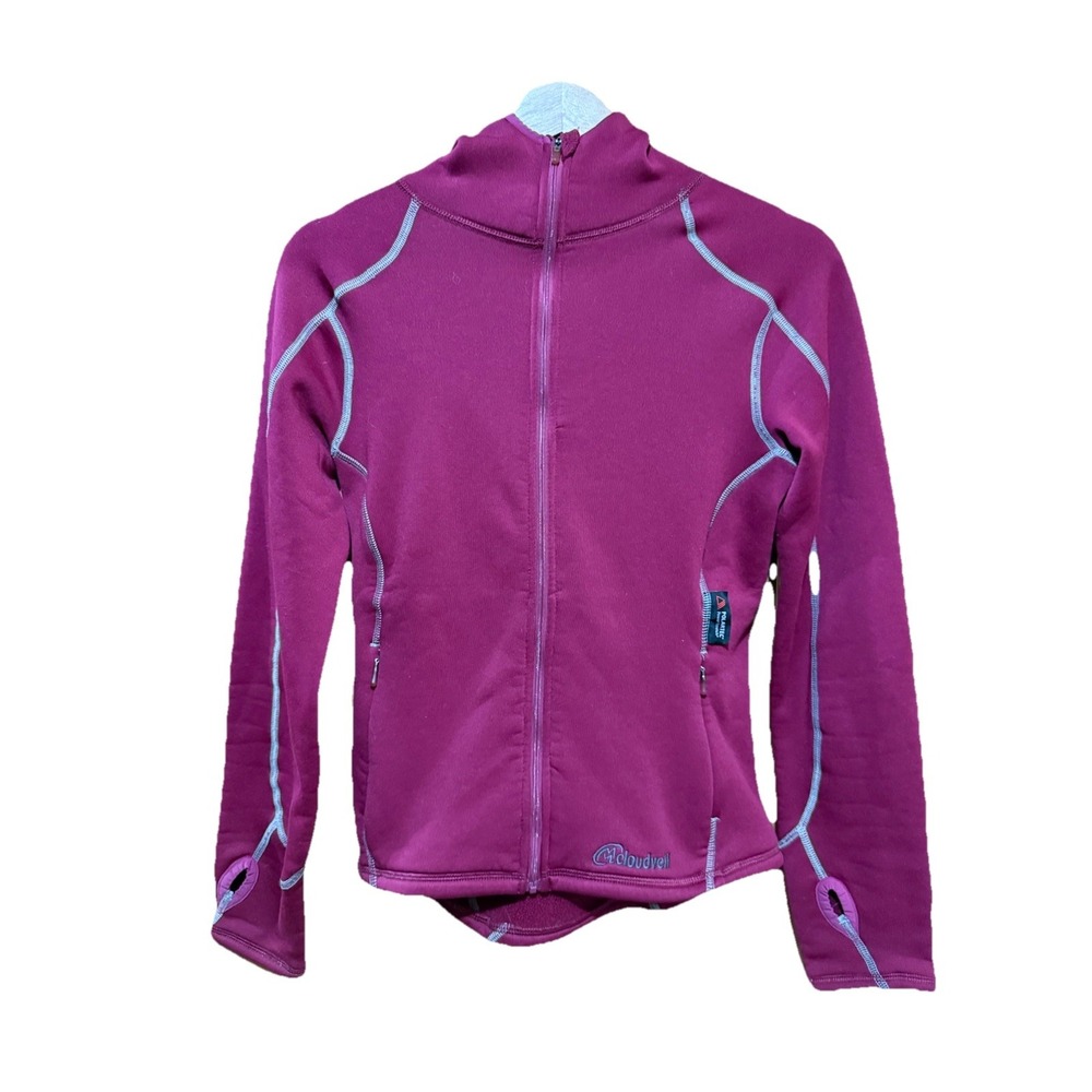 Cloudveil Women's Fleece Full Zip Hooded Jacket w Thumb Holes Size XS EUC
